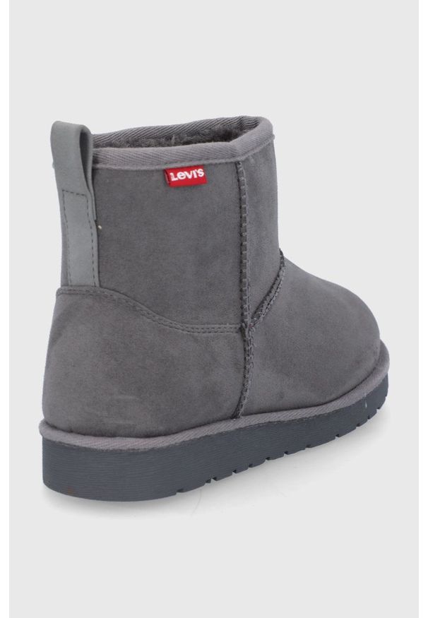 Levi's® - Levi's Śniegowce dziecięce kolor szary. Okazja: na spotkanie biznesowe. Nosek buta: okrągły. Kolor: szary. Materiał: guma. Styl: biznesowy