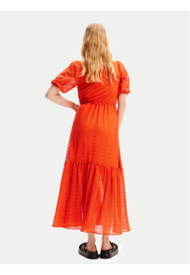 Desigual Sukienka letnia Ottawa 24SWVW05 Pomarańczowy Regular Fit. Kolor: pomarańczowy. Materiał: bawełna, syntetyk. Sezon: lato