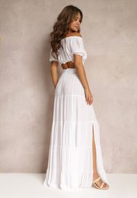 Renee - Biały 2-częściowy Komplet z Wiskozy w Hiszpańskim Stylu Avasa. Kolor: biały. Materiał: wiskoza #5