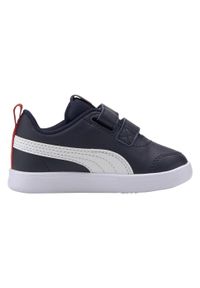 Trampki Puma Courtflex V2 V Inf, Niebieski, Dzieci. Kolor: czerwony, niebieski, wielokolorowy. Materiał: materiał, skóra ekologiczna