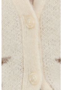 AllSaints Kardigan z domieszką wełny damski kolor beżowy ciepły. Kolor: beżowy. Materiał: wełna. Długość rękawa: raglanowy rękaw
