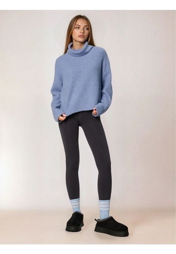 Sinsay - Legginsy z gumką w pasie - szary. Kolor: szary