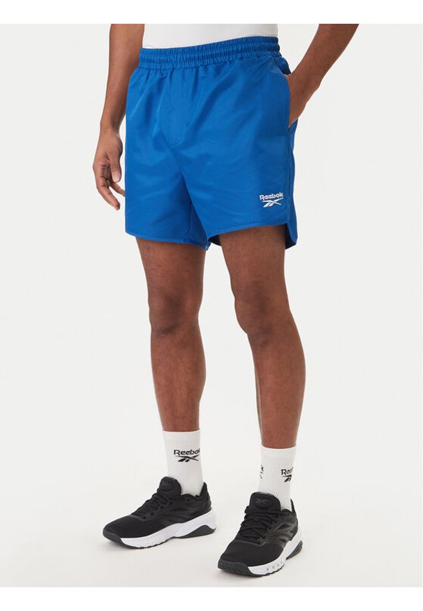 Reebok Szorty sportowe Best RK25557CCM Niebieski Regular Fit. Kolor: niebieski. Materiał: syntetyk. Styl: sportowy