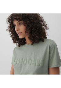 Reserved - Bawełniany t-shirt z napisem - Zielony. Kolor: zielony. Materiał: bawełna. Wzór: napisy #1