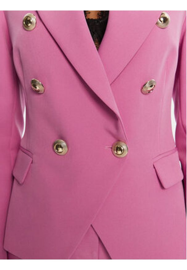 Rinascimento Marynarka CFC0126227003 Różowy Slim Fit. Kolor: różowy. Materiał: syntetyk