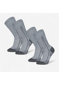 quechua - Skarpety turystyczne SH500 Mountain Mid. Kolor: szary, niebieski, wielokolorowy. Materiał: poliester, wełna, poliamid, elastan. Sport: turystyka piesza #1