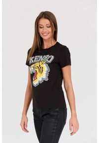 Kenzo - KENZO Czarny t-shirt Tiger Varsity crewneck. Kolor: czarny