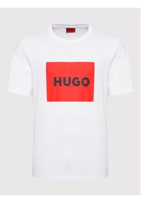 Hugo T-Shirt Dulive222 50467952 Biały Regular Fit. Kolor: biały. Materiał: bawełna