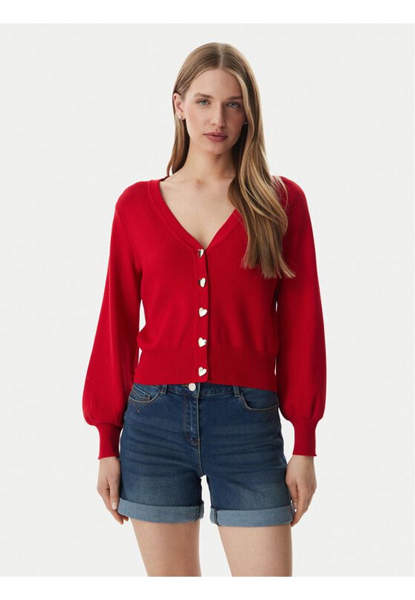 Morgan Kardigan 261-MLIKE Czerwony Regular Fit. Kolor: czerwony. Materiał: wiskoza
