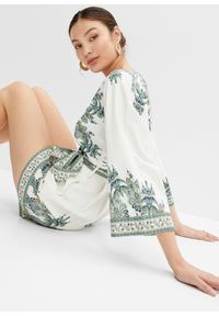 bonprix - Kombinezon z domieszką lnu. Kolor: beżowy. Materiał: len. Styl: elegancki #3