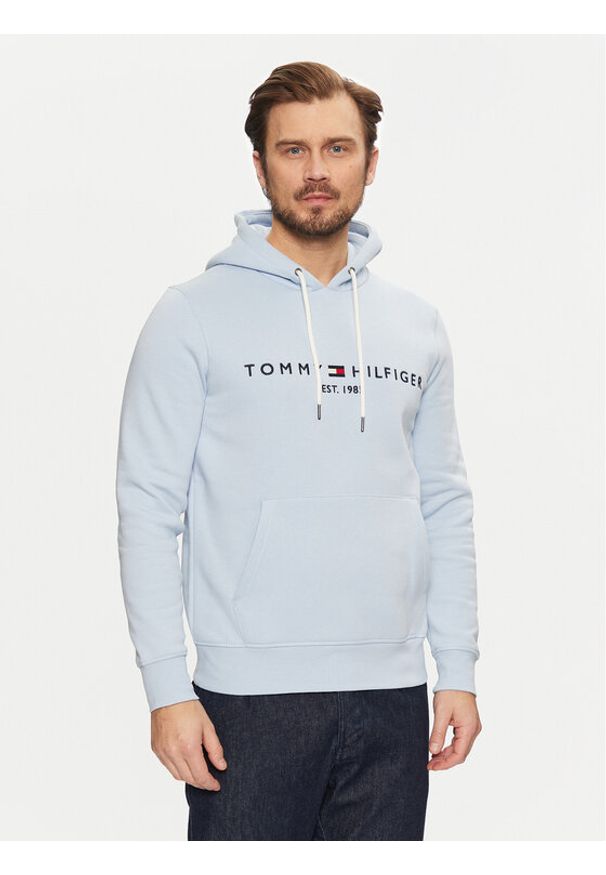 TOMMY HILFIGER - Tommy Hilfiger Bluza Logo MW0MW11599 Błękitny Regular Fit. Kolor: niebieski. Materiał: bawełna, syntetyk