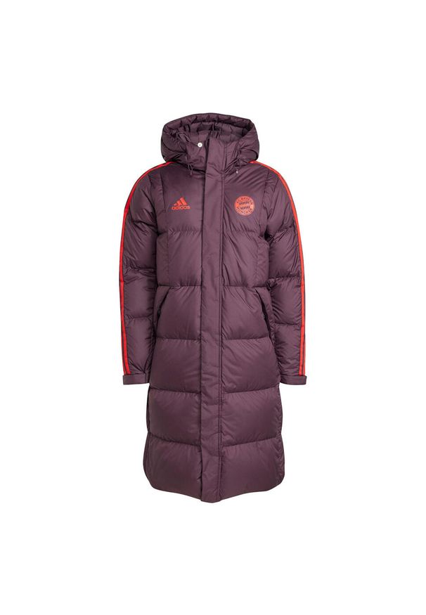 Adidas - Kurtka puchowa Bayern Munich 2024/25. Kolor: czerwony. Materiał: puch. Sport: piłka nożna