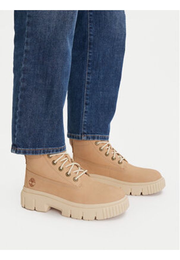 Timberland Trapery Greyfield Mid TB0A2FT6EN71 Beżowy. Kolor: beżowy. Materiał: nubuk, skóra
