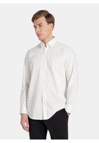 Pako Lorente - PAKO LORENTE - Biała koszula męska paisley. Kolor: biały. Materiał: bawełna, elastan. Długość rękawa: długi rękaw. Długość: długie. Wzór: paisley. Sezon: jesień #7