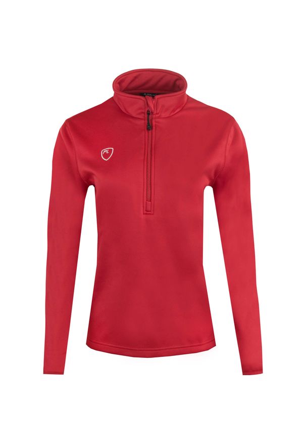 POWERLAYER - Damska Bluza z Kapturem 1/4 Zip Scarlet Red - Idealne Dopasowanie 2XS. Typ kołnierza: kaptur. Kolor: czerwony. Materiał: poliester. Długość: długie