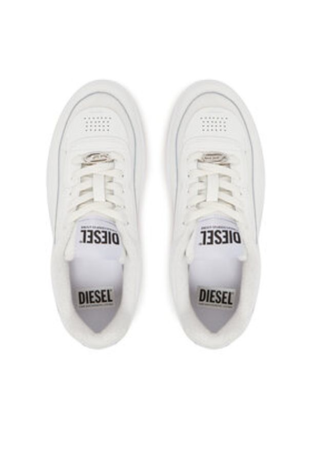 Diesel Sneakersy S-Oval Skate Low Y03511P8123 T1002 Biały. Kolor: biały. Materiał: skóra. Sport: skateboard