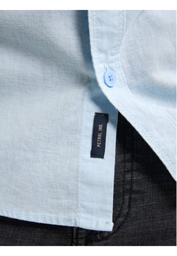 Petrol Industries Koszula M-1050-SIS414 Błękitny Regular Fit. Kolor: niebieski. Materiał: len