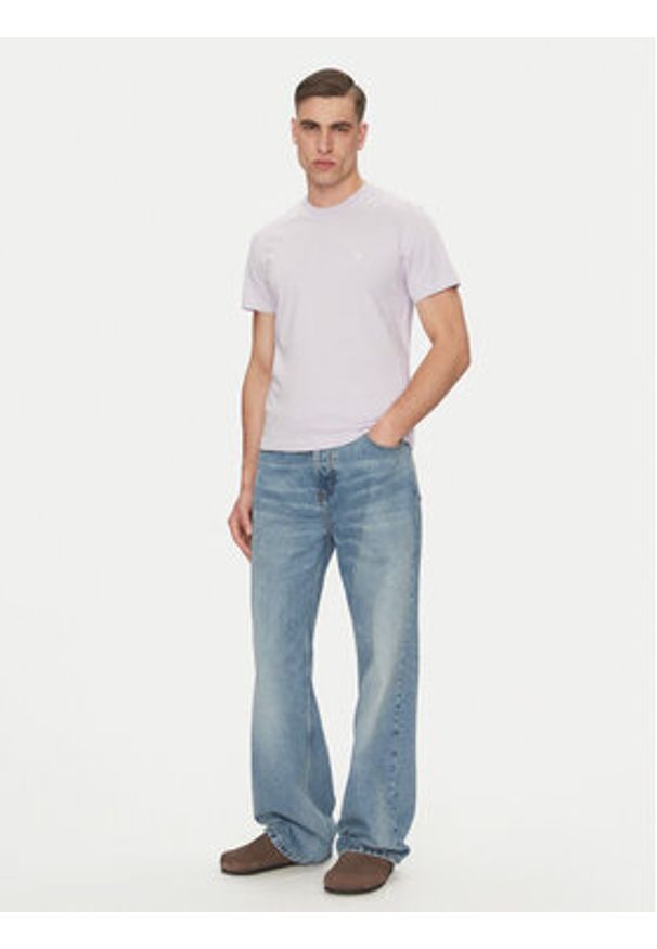 AMI PARIS T-Shirt HTS060.724 Fioletowy Regular Fit. Kolor: fioletowy. Materiał: bawełna