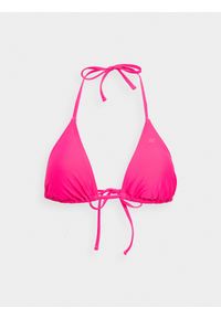 4f - Góra od bikini damska. Kolor: różowy. Materiał: materiał