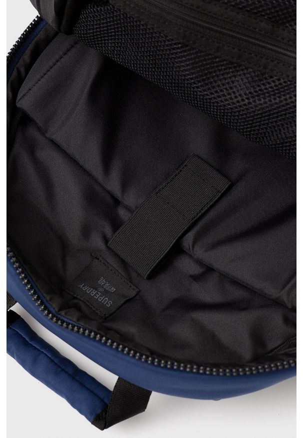 Superdry plecak męski kolor granatowy duży gładki. Kolor: niebieski. Wzór: gładki