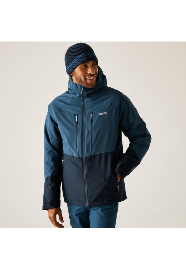 Regatta - Kurtka męska przejściowa ocieplana Highton Stretch. Kolor: niebieski, zielony, wielokolorowy. Materiał: puch, materiał. Sport: turystyka piesza