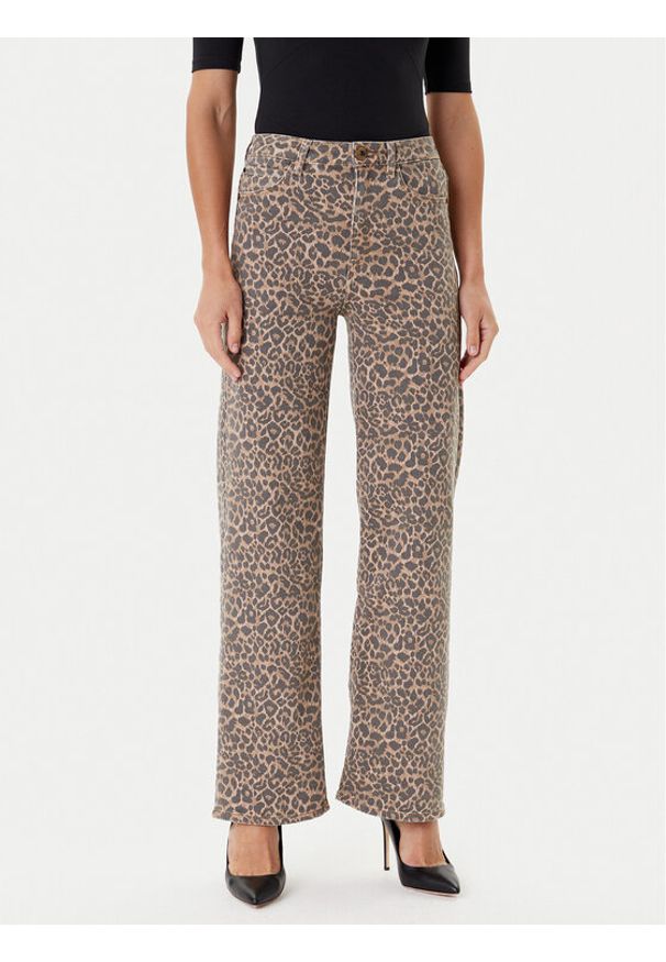 Guess Jeansy W5YA1A WHFP2 Brązowy Wide Leg. Kolor: brązowy