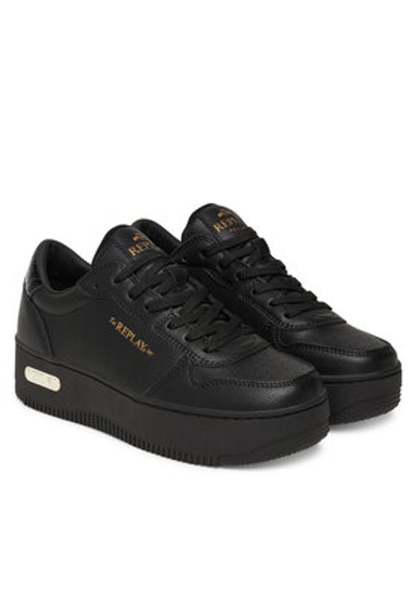 Replay - REPLAY Sneakersy GWZ5O.000.C0024L Czarny. Kolor: czarny. Materiał: skóra