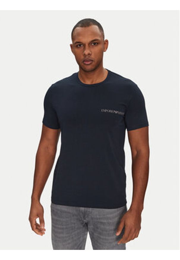Emporio Armani Underwear Komplet 2 t-shirtów EM000391 AF10779 MB143 Granatowy Regular Fit. Kolor: niebieski. Materiał: bawełna