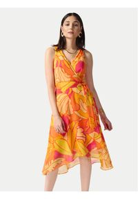 Joseph Ribkoff Sukienka letnia 242015 Pomarańczowy Regular Fit. Kolor: pomarańczowy. Materiał: syntetyk. Sezon: lato