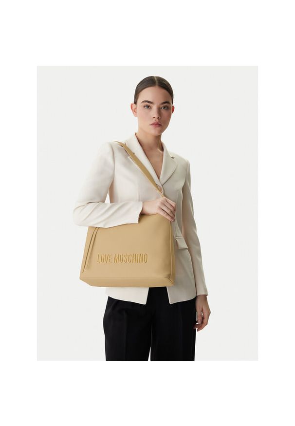 Love Moschino - Torebka LOVE MOSCHINO. Kolor: beżowy