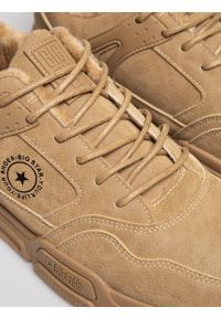Big-Star - Sneakersy męskie ze skóry ekologicznej beżowe OO174578 801. Okazja: na co dzień. Nosek buta: okrągły. Kolor: beżowy. Materiał: skóra ekologiczna