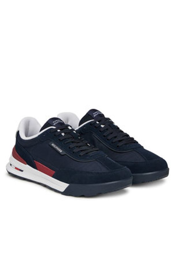 TOMMY HILFIGER - Tommy Hilfiger Sneakersy Retro Runner Nylon Mix FM0FM05523 Granatowy. Kolor: niebieski. Materiał: zamsz, skóra