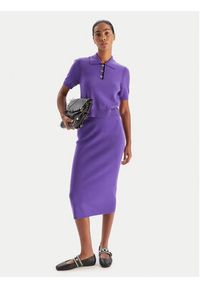 Pinko - PINKO Spódnica midi 105489 A2Q9 W21 Fioletowy Regular Fit. Kolor: fioletowy. Materiał: wełna #5