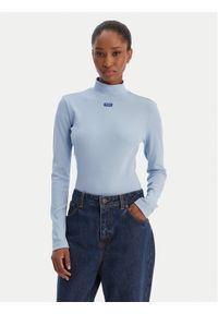 Hugo - HUGO Golf Easy 50525318 Błękitny Slim Fit. Typ kołnierza: golf. Kolor: niebieski. Materiał: bawełna #1