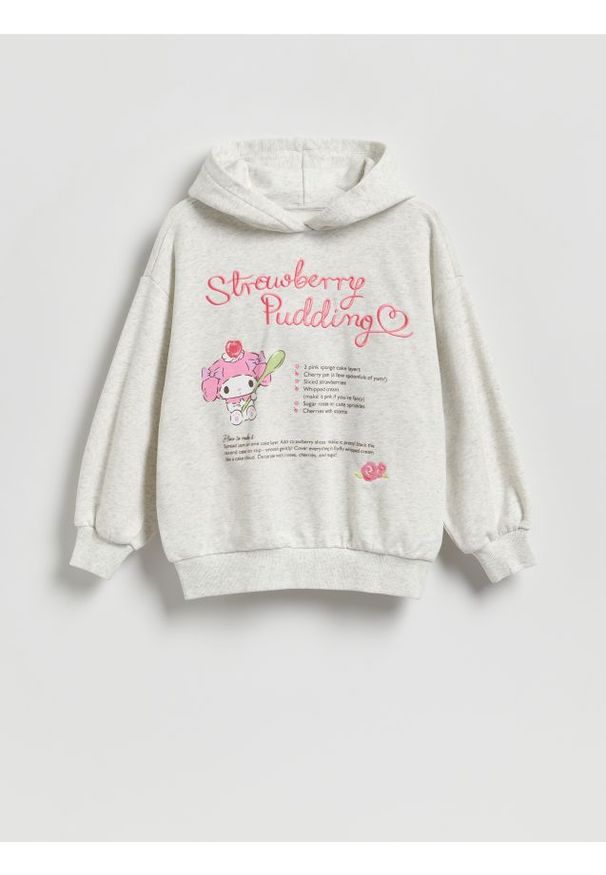 Reserved - Bluza My Melody - jasnoszary. Kolor: szary. Materiał: dzianina, bawełna