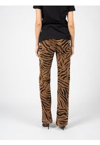 Pinko Spodnie "Billie 4" | 1J10Q0 Y78V | Billie 4 Pantalone | Kobieta | Czarny, Brązowy. Kolor: brązowy, wielokolorowy, czarny. Materiał: bawełna, elastan. Wzór: motyw zwierzęcy, aplikacja #3
