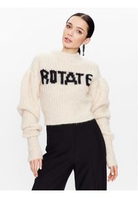 ROTATE Sweter Knit Puff Sleeve RT2287 Écru Regular Fit. Materiał: syntetyk #1