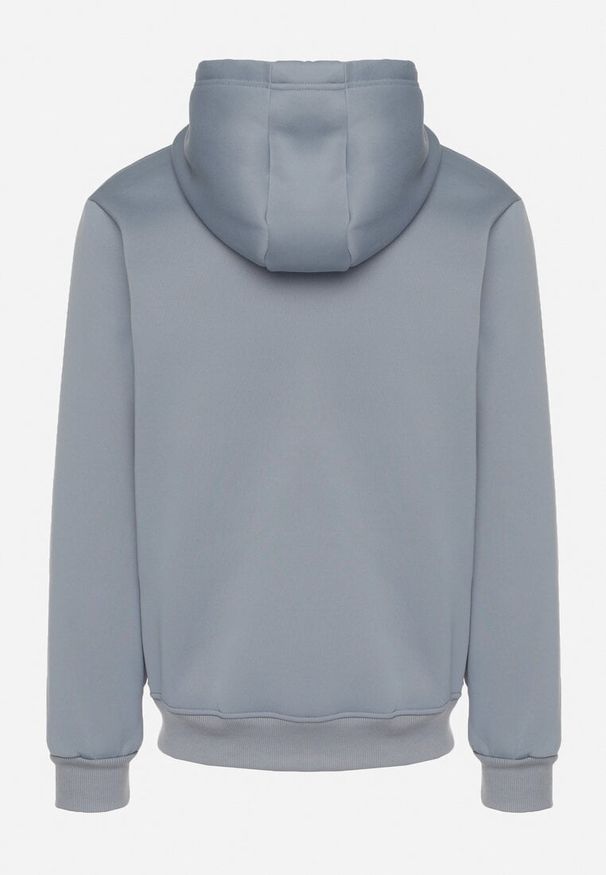 Born2be - Jasnoniebieska Bluza z Bawełną Kapturem i Kieszenią Typu Kangurek Norrise. Okazja: na co dzień. Kolor: niebieski. Materiał: bawełna. Styl: casual, elegancki