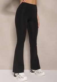Renee - Czarne Legginsy Typu Dzwony High Waist Edinelia. Okazja: na co dzień. Stan: podwyższony. Kolor: czarny. Wzór: aplikacja. Styl: casual