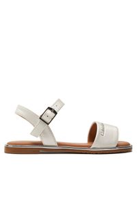 Calvin Klein Jeans Sandały Flat Sandal V3A2-80824-1688 M Biały. Kolor: biały. Materiał: skóra