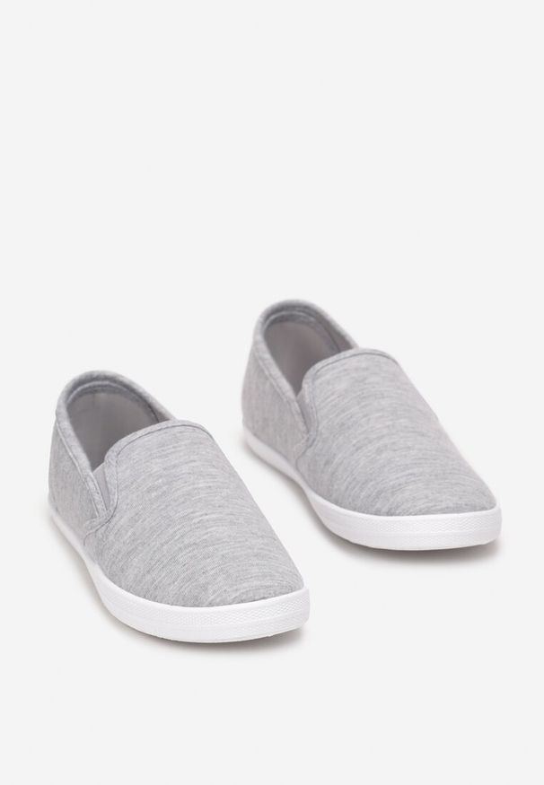 Born2be - Szare Tenisówki Materiałowe na Płaskiej Podeszwie Ediany. Kolor: szary. Materiał: materiał. Obcas: na płaskiej podeszwie