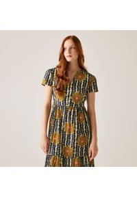 Regatta - Sukienka casual damska Orla Kiely Tiered Midi. Kolor: żółty. Materiał: bawełna