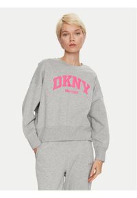 DKNY Sport Bluza DP4T9944 Szary Loose Fit. Kolor: szary. Materiał: syntetyk, bawełna. Styl: sportowy