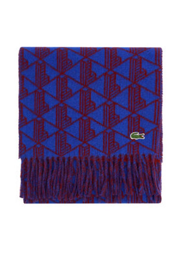 Lacoste Szalik RE2422 Kolorowy. Materiał: wełna. Wzór: kolorowy