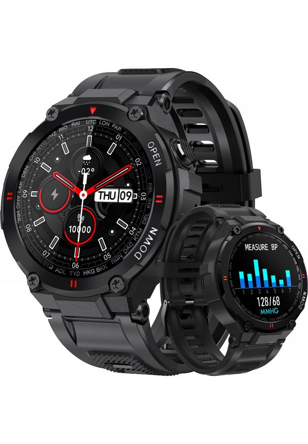 Dexxer - SMARTWATCH MĘSKI SPORTOWY K22 ZIELONY. Rodzaj zegarka: smartwatch. Kolor: zielony. Styl: sportowy