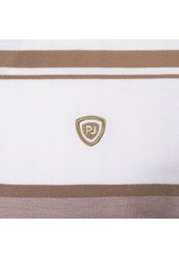 Koszulka Polo - Męska - Pako Jeans - Odcienie Beżów, Pasy. Okazja: na co dzień. Typ kołnierza: polo. Kolor: wielokolorowy, beżowy, brązowy. Materiał: bawełna. Wzór: paski, prążki. Styl: casual #3