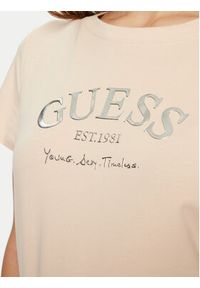 Guess T-Shirt V5RI16 J1314 Beżowy Regular Fit. Kolor: beżowy. Materiał: bawełna #3