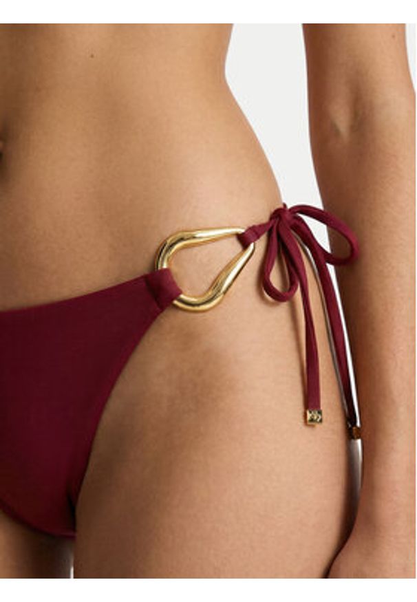 Guess Dół od bikini E6GO10 KF590 Bordowy. Kolor: czerwony. Materiał: syntetyk