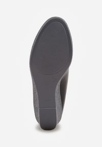 Renee - Czarne Czółenka Vices ze Skórzaną Wkładką na Plecionym Koturnie Serapne. Kolor: czarny. Materiał: skóra. Obcas: na koturnie. Styl: klasyczny #5