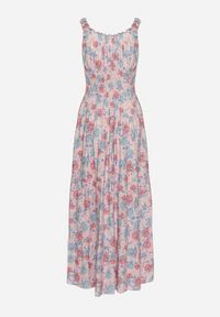 Born2be - Jasnoróżowa Rozkloszowana Sukienka Bawełniana w Kwiatowy Print z Guzikami Jamallia. Okazja: na co dzień. Kolor: różowy. Materiał: bawełna. Wzór: kwiaty, nadruk. Typ sukienki: proste. Styl: casual, klasyczny #6